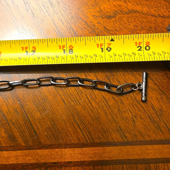 Hollow Heart Pendant Necklace Gun Black OT Buckle Chain, Minimalist - Picture 4 of 5